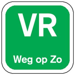 Dagstickers Vrijdag Weg Op Zondag 19 x 19mm Groen Horecavoordeel.com