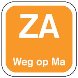 Dagstickers Zaterdag Weg Op Maandag 19 x 19mm Oranje Horecavoordeel.com