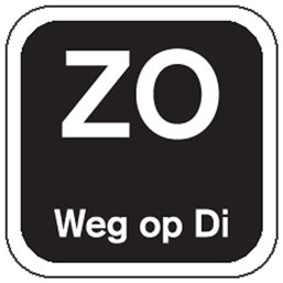 Dagstickers Zondag Weg Op Dinsdag 19 x 19mm Zwart Horecavoordeel.com