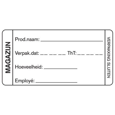 Dagstickers Magazijn 35 x 75mm Wit Horecavoordeel.com