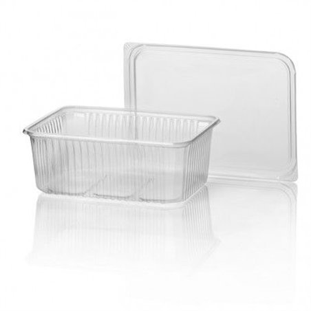 Microwave Meal containers - Bins 180 Series 1000cc Rectangle PP Transparent - Horecavoordeel.com