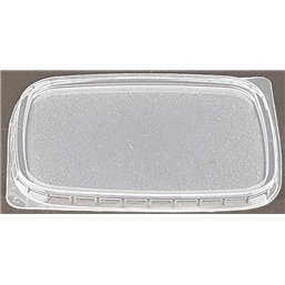 Retangle Salad lids for trays - containers 108 Series Ribbed PP Transparent 108mm - Horecavoordeel.com