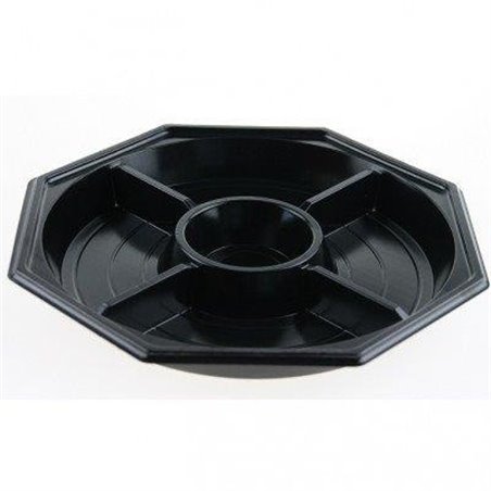 Fondue Bowls 5 compartments 260x25mm PS Black - Horecavoordeel.com