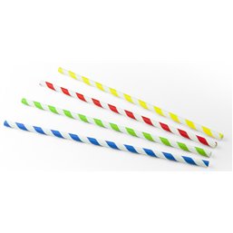 Drinking Straws Paper "FSC" Stripe Assortment Ø 6 x 230mm Horecavoordeel.com