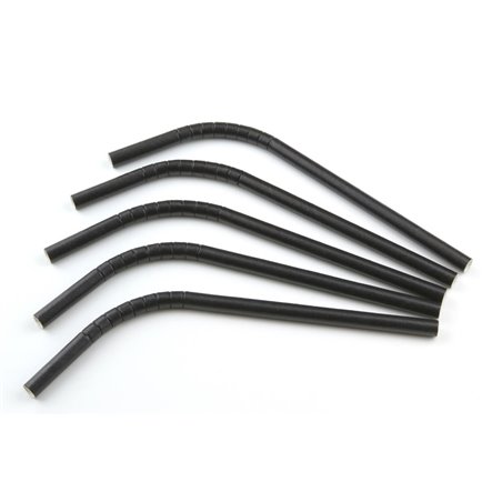 Bending Straws Paper "FSC" Black Ø 8 x 210mm Horecavoordeel.com