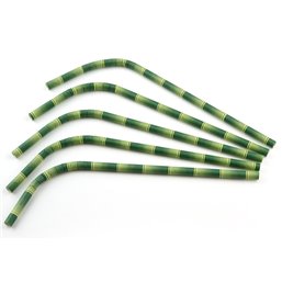 Bending straws Paper "FSC" Bamboo look Ø 7 x 240mm Horecavoordeel.com