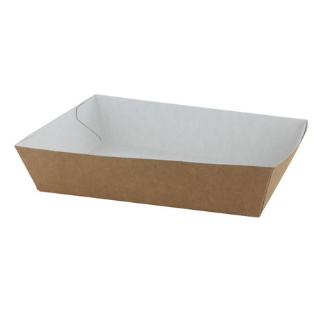 Snack Boxs A50 Brown White Cardboard 160 x 110 x 40mm - Horecavoordeel.com