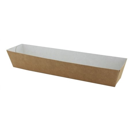 Snack Boxs A16 Brown White Cardboard 185 x 33 x 35mm - Horecavoordeel.com