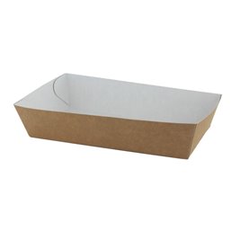 Snack Boxs A13 Brown White Cardboard 150 x 70 x 35mm - Horecavoordeel.com