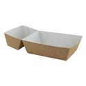 Snack Boxs A7 with Sauce compt. Brown White Cardboard 28 x 65 + 94 x 65 + 35mm - Horecavoordeel.com