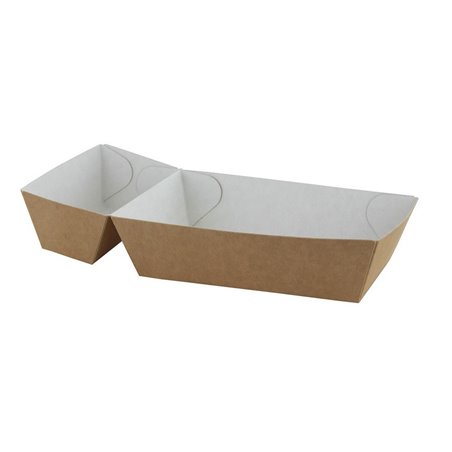 Snack Boxs A9 with Sauce compt. Brown White Cardboard 28 x 65 + 110 x 65 + 35mm - Horecavoordeel.com