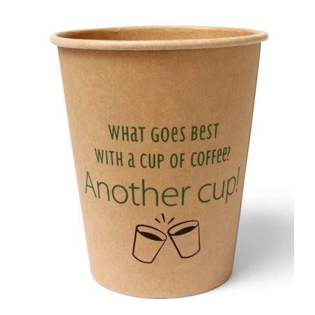 Coffee Cups Brown Cardboard 237ml "Silly Times" - Horecavoordeel.com