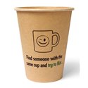 Coffee To Go Cups Brown Cardboard 355ml Ø 90mm "100% Fair" - Horecavoordeel.com