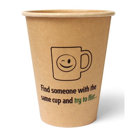 Coffee To Go Cups Brown Cardboard 355ml Ø 90mm "100% Fair" - Horecavoordeel.com