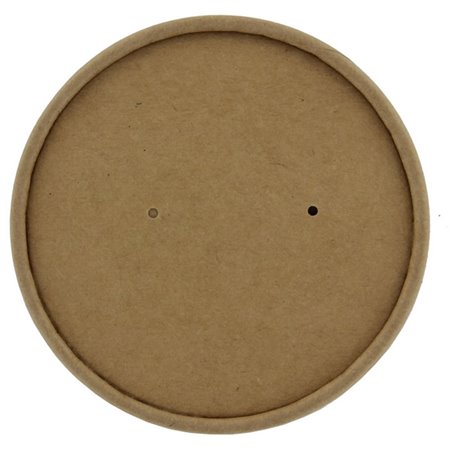 Lid for Soup Cups To Go Brown Cardboard "100% FAIR" Ø 98mm - Horecavoordeel.com