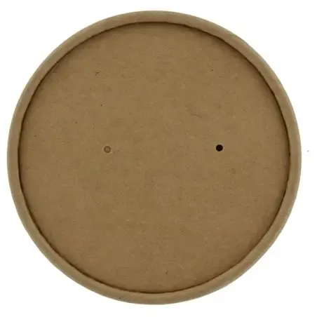 Lid for Soup Cups To Go Brown Cardboard "100% FAIR" Ø 98mm - Horecavoordeel.com