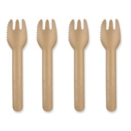 Snack Forks paper 132mm Brown "100% FAIR" - Horecavoordeel.com