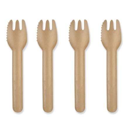 Snack Forks paper 132mm Brown "100% FAIR" - Horecavoordeel.com