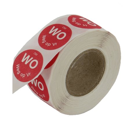 Labels Flush (Wed go on Fri) Red Ø19mm - Horecavoordeel.com