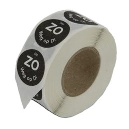 Etiketten Flush (Zo weg op Di) Zwart Ø 19mm Horecavoordeel.com