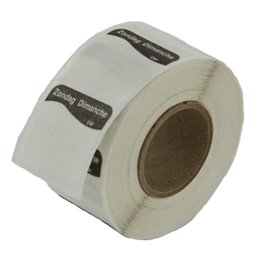 Etiketten Flush (Zondag weg) Zwart Ø 25mm Horecavoordeel.com