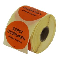 Labels use first Orange 5cm Ø75mm - Horecavoordeel.com