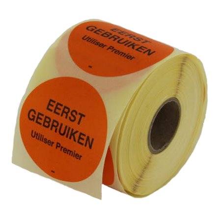 Labels use first Orange 5cm Ø75mm - Horecavoordeel.com