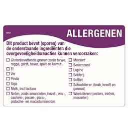 Allergens stickers White Papier 76 x 51mm  - Horecavoordeel.com