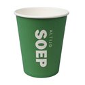 Soepbekers To Go 237ml Groen Karton "Altijd Soep" Ø 80mm Horecavoordeel.com