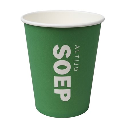 Soup To Go Cups Green Cardboard Always Soup 237ml Ø 80mm - Horecavoordeel.com