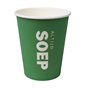 Soepbekers To Go 237ml Groen Karton "Altijd Soep" Ø 80mm Horecavoordeel.com