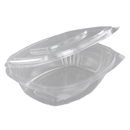 Salad Bowl Rectangular with Secure Lid PLA 750ml 164 x 205 x 60mm Transparent - Horecavoordeel.com