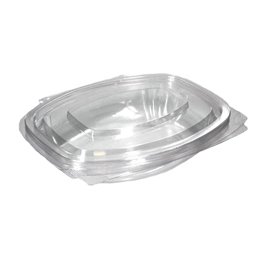 Salad Bowl Rectangular with Secure Lid PLA 250ml 126 x 59 x 40mm Transparent - Horecavoordeel.com