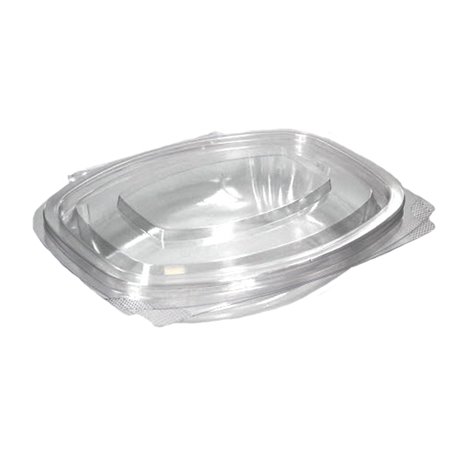 Saladebakken 250ml Rechthoek + Vaste Deksels PLA Transparant 126 x 59 x 40mm Horecavoordeel.com