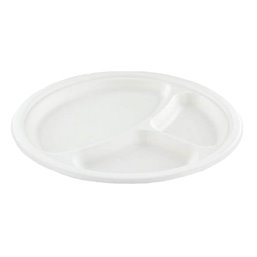 Plates Sugarcane 3-compt. Ø 260mm - Horecavoordeel.com