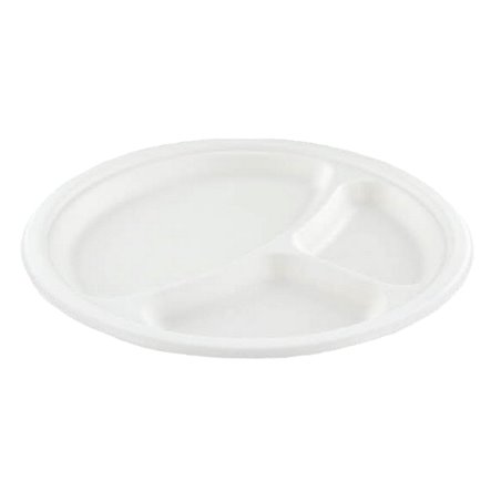 Plates Sugarcane 3-compt. Ø 260mm - Horecavoordeel.com