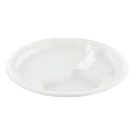 Plates Sugarcane 3-compt. Ø 260mm - Horecavoordeel.com