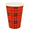 Coffee Cups Red Cardboard 180ml Ø 70,3mm "Tartan" - Horecavoordeel.com