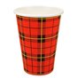 Coffee Cups Red Cardboard 180ml Ø 70,3mm "Tartan" - Horecavoordeel.com