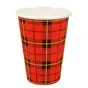 Coffee Cups Red Cardboard 180ml Ø 70,3mm "Tartan" - Horecavoordeel.com