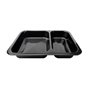 Menuschalen PP 2-Vaks Zwart 227 x 178 x 32mm Horecavoordeel.com