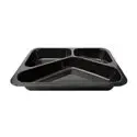Menuschalen PP 3-Vaks Zwart 227 x 178 x 32mm Horecavoordeel.com
