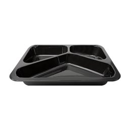 Menuschalen PP 3-Vaks Zwart 227 x 178 x 32mm Horecavoordeel.com