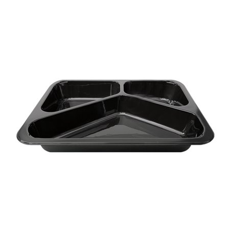 Menuschalen PP 3-Vaks Zwart 227 x 178 x 32mm Horecavoordeel.com