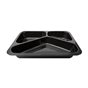 Menuschalen PP 3-Vaks Zwart 227 x 178 x 32mm Horecavoordeel.com