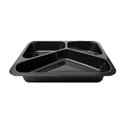 Menuschalen PP 3-Vaks Zwart 227 x 178 x 49mm Horecavoordeel.com