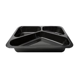 Menuschalen PP 3-Vaks Zwart 227 x 178 x 49mm Horecavoordeel.com