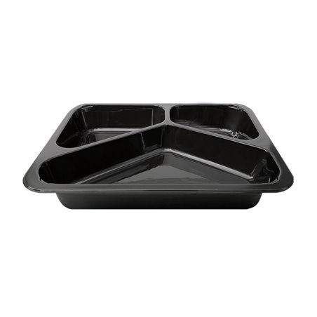 Menuschalen PP 3-Vaks Zwart 227 x 178 x 49mm Horecavoordeel.com