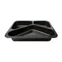 Menuschalen PP 3-Vaks Zwart 227 x 178 x 49mm Horecavoordeel.com