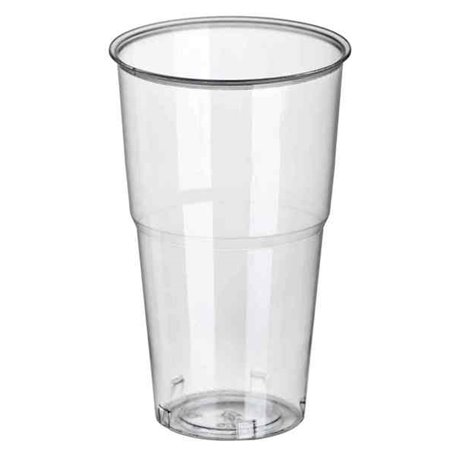 Drinking Cups PLA "Pure" 500ml Ø 95mm 16,2cm Crystal clear with foamhead "For cold drinks" - Horecavoordeel.com